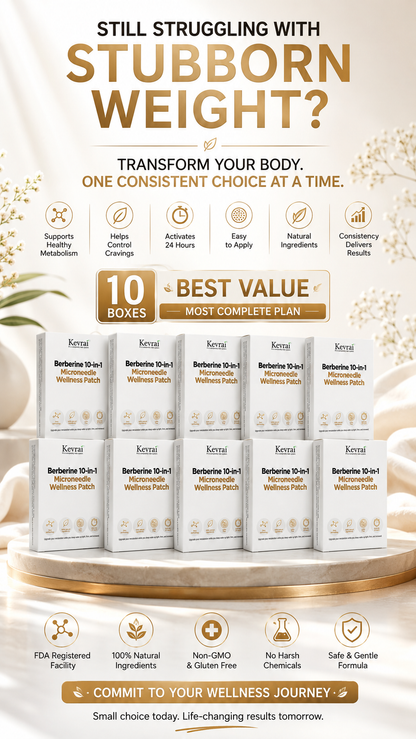 Doctor Recommended 🌟 | Kevrai® Berberine 10-in-1 Nano Microneedle Patch | ✅ 🥈🥈*R