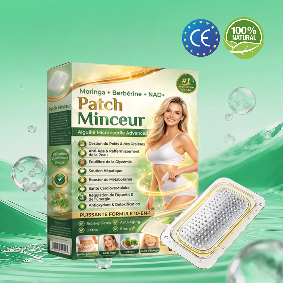 Patch minceur à micro-aiguilles à la berbérine | Soutien 10-en-1 à la gestion du poids