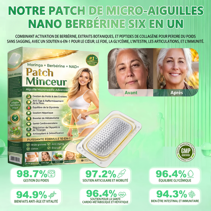 Patch minceur à micro-aiguilles à la berbérine | Soutien 10-en-1 à la gestion du poids