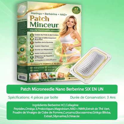 Patch minceur à micro-aiguilles à la berbérine | Soutien 10-en-1 à la gestion du poids