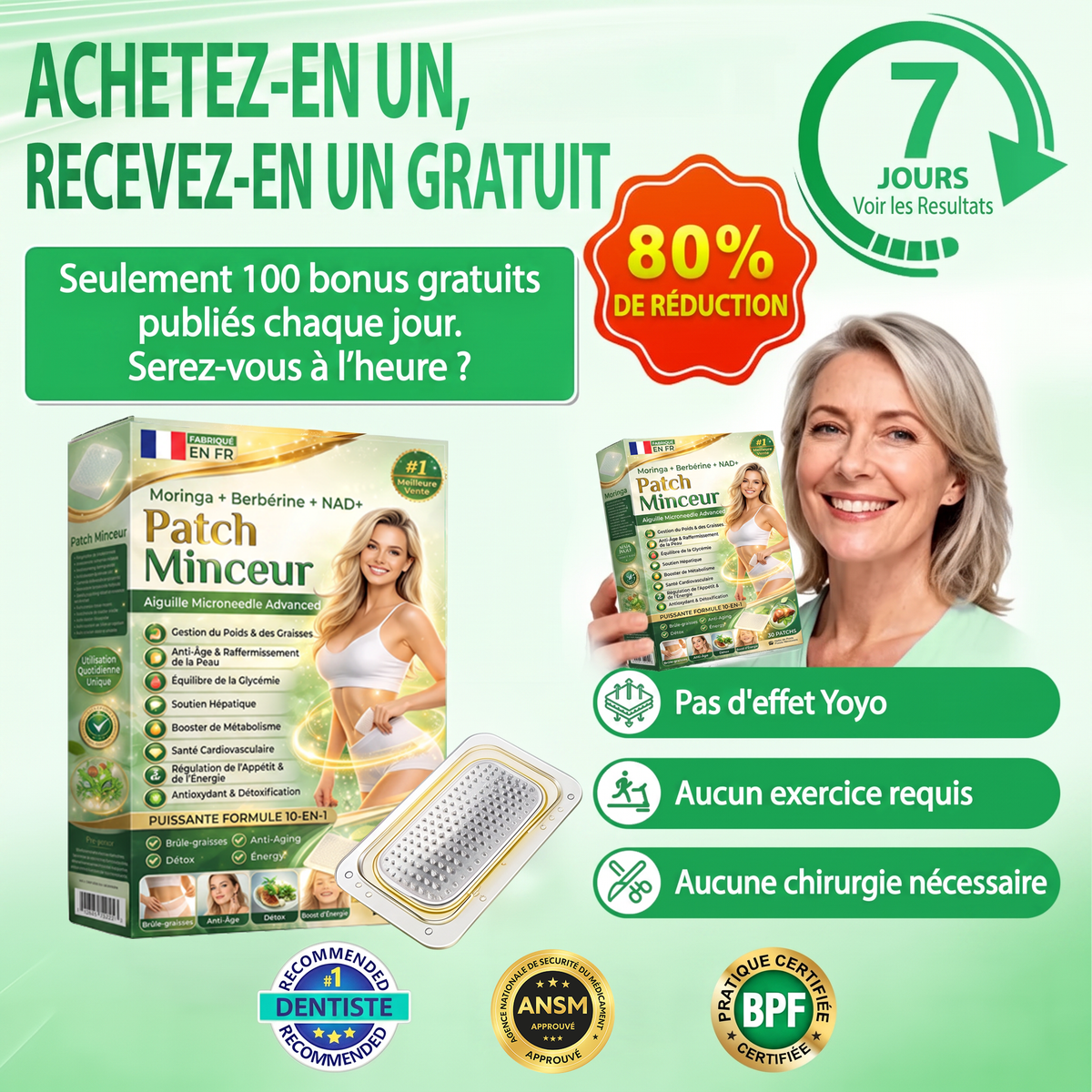 FR  Recommandé par des médecins 🌟 | Kevrai® Patch de micro-aiguilles nano à la berbérine 10-en-1 | ✅ Formule fondée sur la science | Complexe avancé 10-en-1 | Résultats visibles en 7 jours 🏅