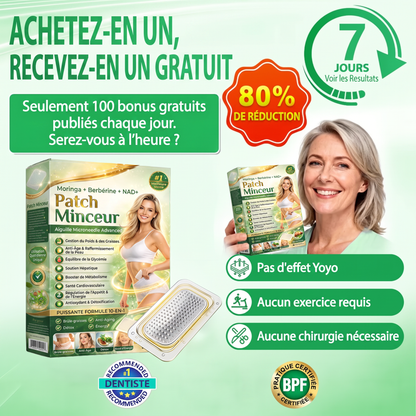 Patch minceur à micro-aiguilles à la berbérine | Soutien 10-en-1 à la gestion du poids
