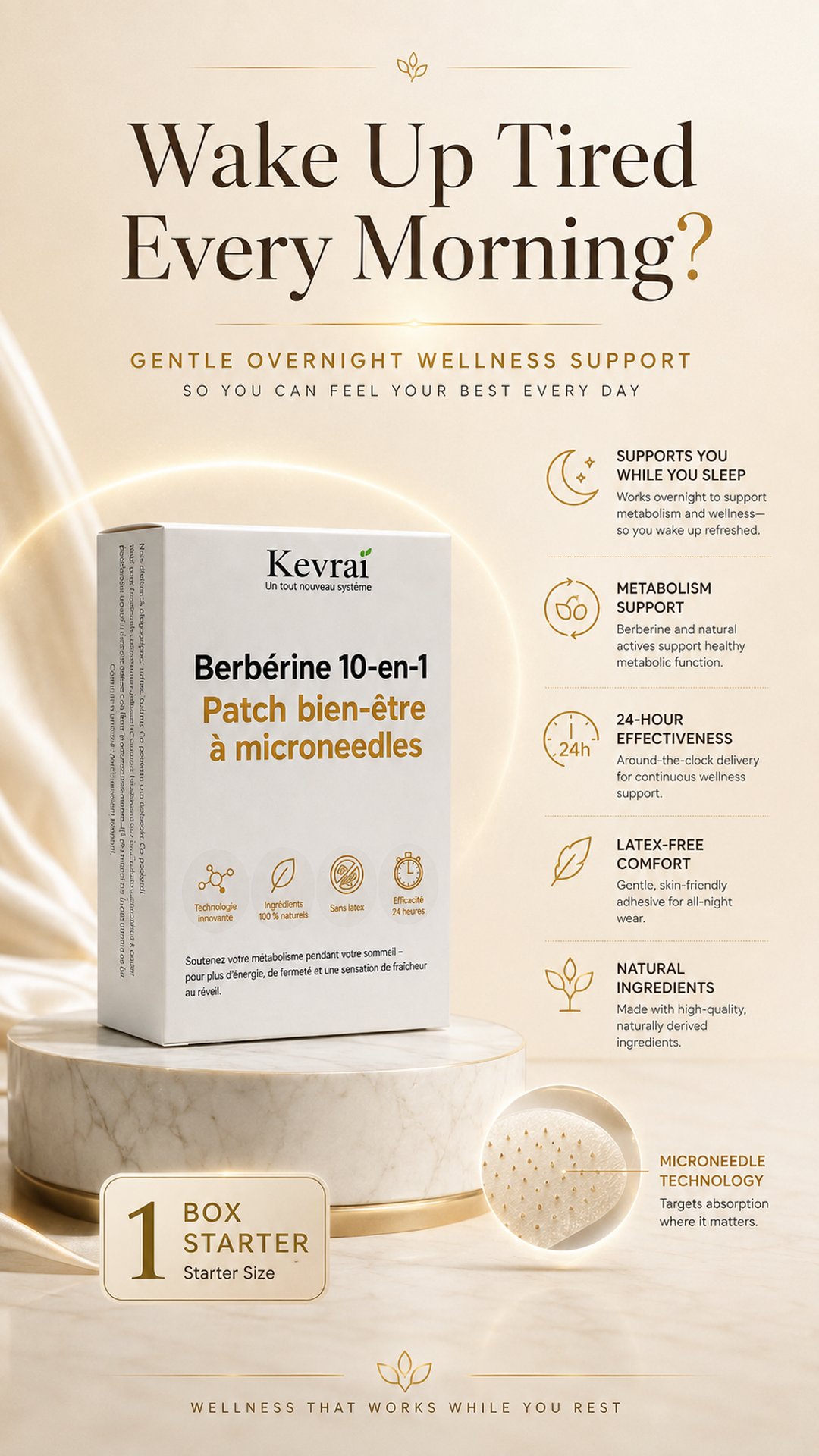Doctor Recommended 🌟 | Kevrai® Berberine 10-in-1 Nano Microneedle Patch | ✅ 🥈🥈*R