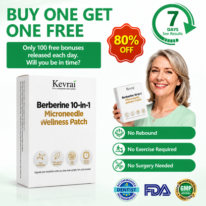 Doctor Recommended 🌟 | Kevrai® Berberine 10-in-1 Nano Microneedle Patch | ✅ 🥈🥈*R