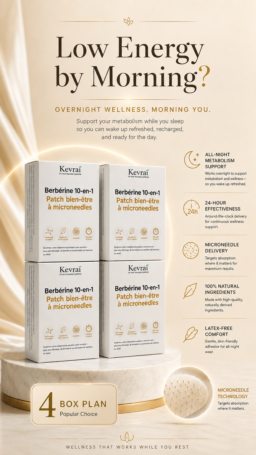 Doctor Recommended 🌟 | Kevrai® Berberine 10-in-1 Nano Microneedle Patch | ✅ 🥈🥈*R
