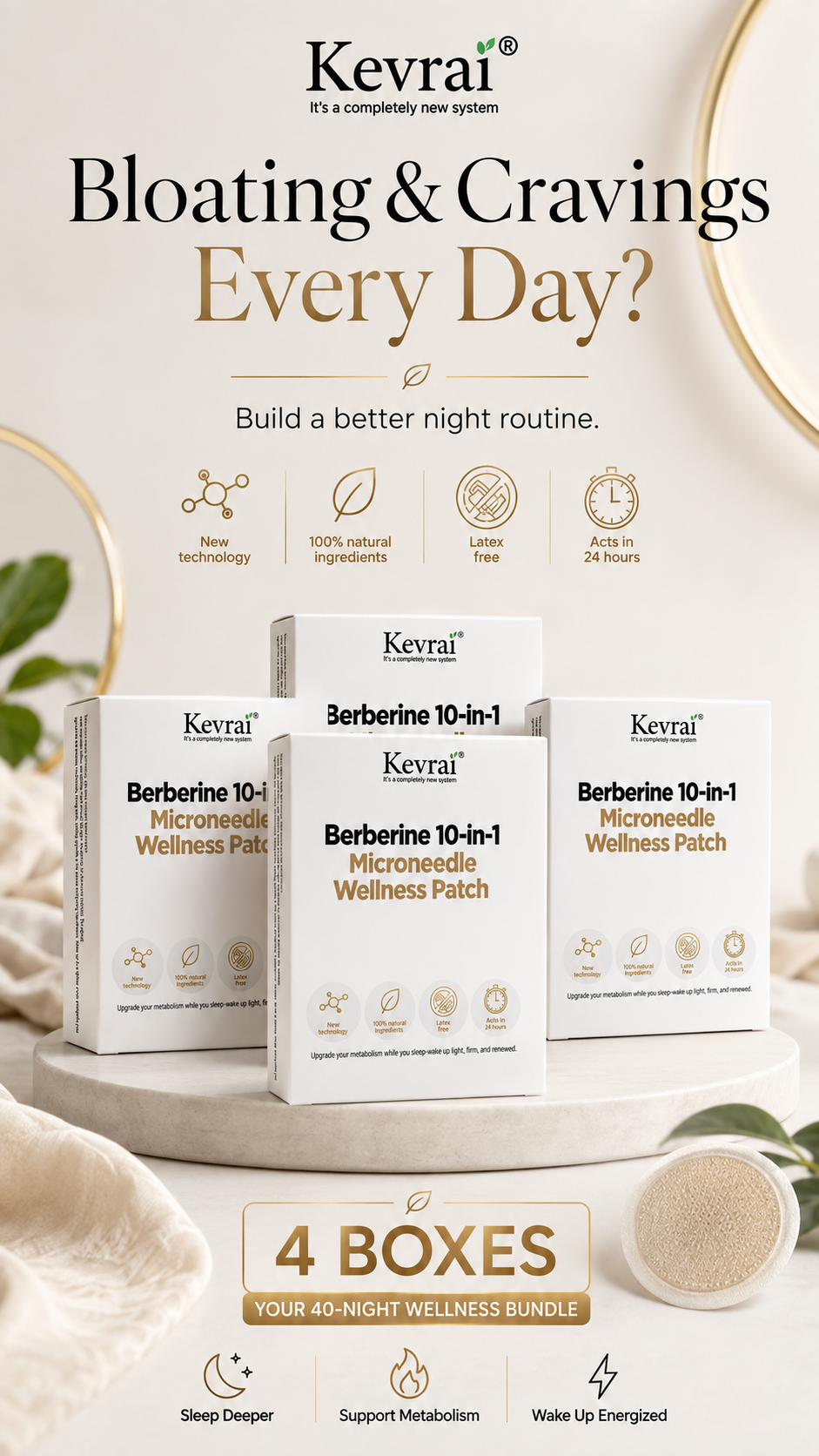 Doctor Recommended 🌟 | Kevrai® Berberine 10-in-1 Nano Microneedle Patch | ✅ 🥈🥈*R