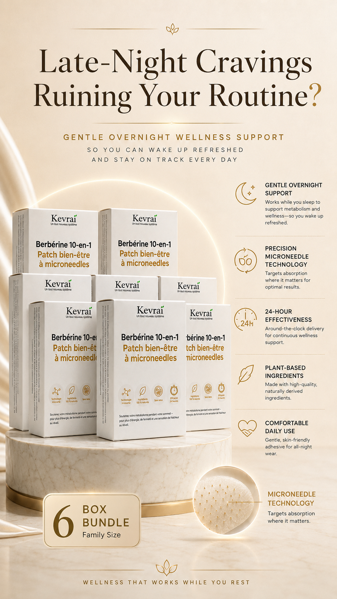 Doctor Recommended 🌟 | Kevrai® Berberine 10-in-1 Nano Microneedle Patch | ✅ 🥈🥈*R