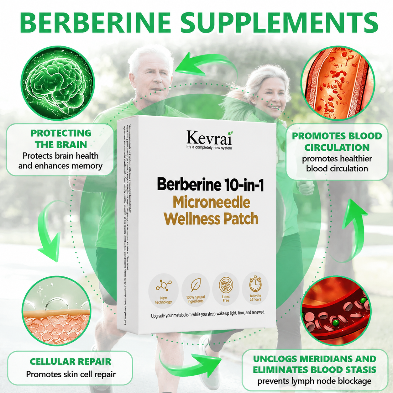 Doctor Recommended 🌟 | Kevrai® Berberine 10-in-1 Nano Microneedle Patch | ✅ 🥈🥈*R
